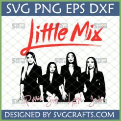 Little Mix Girl Group SVG PNG DXF EPS Digital Download for Cricut and Sublimation featuring Perrie, Jesy, Leigh-Anne, and Jade silhouettes.
