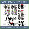Colorful Mickey Minnie Love SVG PNG Bundle for Cricut Projects