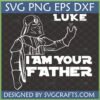 Darth Vader 'I Am Your Father Luke' SVG design for Star Wars fans