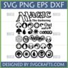 Magic The Gathering SVG Bundle with MTG logo, mana symbols, Planeswalker symbol, and D20 dice for Cricut