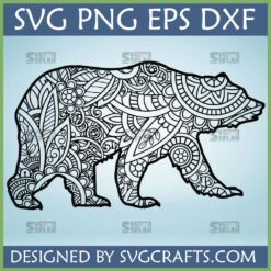 Intricate Mandala Bear SVG digital design for Cricut and Silhouette crafters