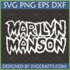 Marilyn Manson SVG logo design for Cricut and sublimation on a dark background