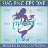 Mermaid Mama SVG PNG DXF EPS digital file for Cricut and sublimation, featuring a whimsical purple mermaid silhouette with 'Mermaid Mama' text and stars.