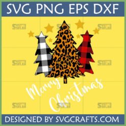 Plaid Leopard Christmas Tree SVG Bundle for holiday crafts
