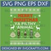 Merry Christmas Ya Filthy Animal SVG Home Alone Ugly Christmas Sweater Design
