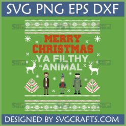 Merry Christmas Ya Filthy Animal SVG Home Alone Ugly Christmas Sweater Design
