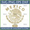 Mexican Coat of Arms SVG 1810 digital file with golden eagle, snake, cactus, and wreath