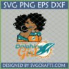 Miami Dolphins Girl SVG with a winking African American woman and team logo, perfect for Cricut and sublimation crafts.