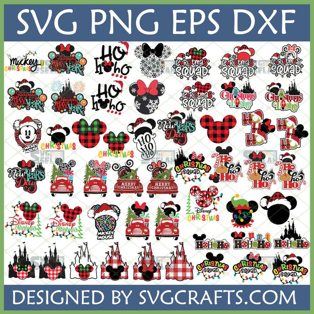 Mickey Minnie Christmas SVG Bundle for Holiday Crafts and New Year's Designs