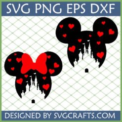 Mickey and Minnie Mouse Castle Hearts SVG Bundle for Cricut and Silhouette