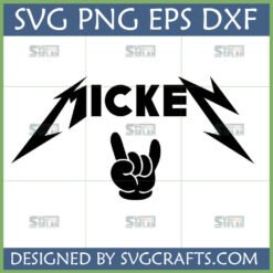 Mickey Metallica SVG design with rock hand gesture for Cricut and T-shirts