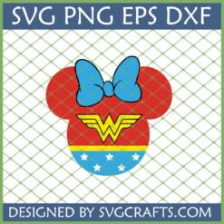 Wonder Woman Minnie Mouse SVG digital design for Cricut and Silhouette