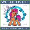 Milliama Custom Pony SVG Design featuring Izzy Moonbow inspired character with pink mane and blue hearts