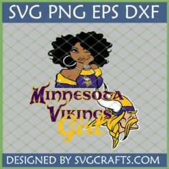 African American Minnesota Vikings Girl SVG PNG DXF EPS digital design by SVGCrafts