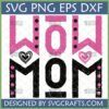 Distressed Mom SVG Design with Hearts in Pink and Black for Cricut