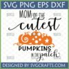 Mom of the Cutest Pumpkins SVG design for fall crafting
