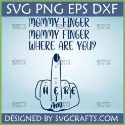Funny Mommy Finger SVG digital design for Cricut and Silhouette, featuring a sarcastic mom life quote with a middle finger gesture.