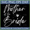 Elegant Mother of the Bride SVG design with diamond graphic for wedding gifts and apparel