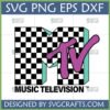 Retro MTV Checkerboard Logo SVG PNG DXF EPS digital file for crafting