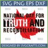 National Day for Truth and Reconciliation SVG design with distressed red maple leaf and bold text