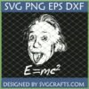 Funny Albert Einstein Tongue Out SVG for Cricut and E=mc2 digital design