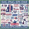 New York Giants SVG Bundle for Cricut and Sublimation, featuring multiple distressed football fan designs and slogans