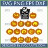 Collection of 18 unique Nightmare Before Christmas Pumpkin SVG designs, including Jack Skellington, Sally, and Oogie Boogie, for digital crafting.