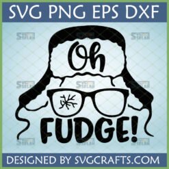 A Christmas Story Oh Fudge SVG with Ralphie's broken glasses