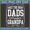 Promoted to Grandpa SVG design with 'ONLY THE BEST DADS Get Promoted to GRANDPA Est. 2021' text in a decorative frame.