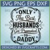 Promoted to Daddy SVG design with elegant swirls and stars for new dads