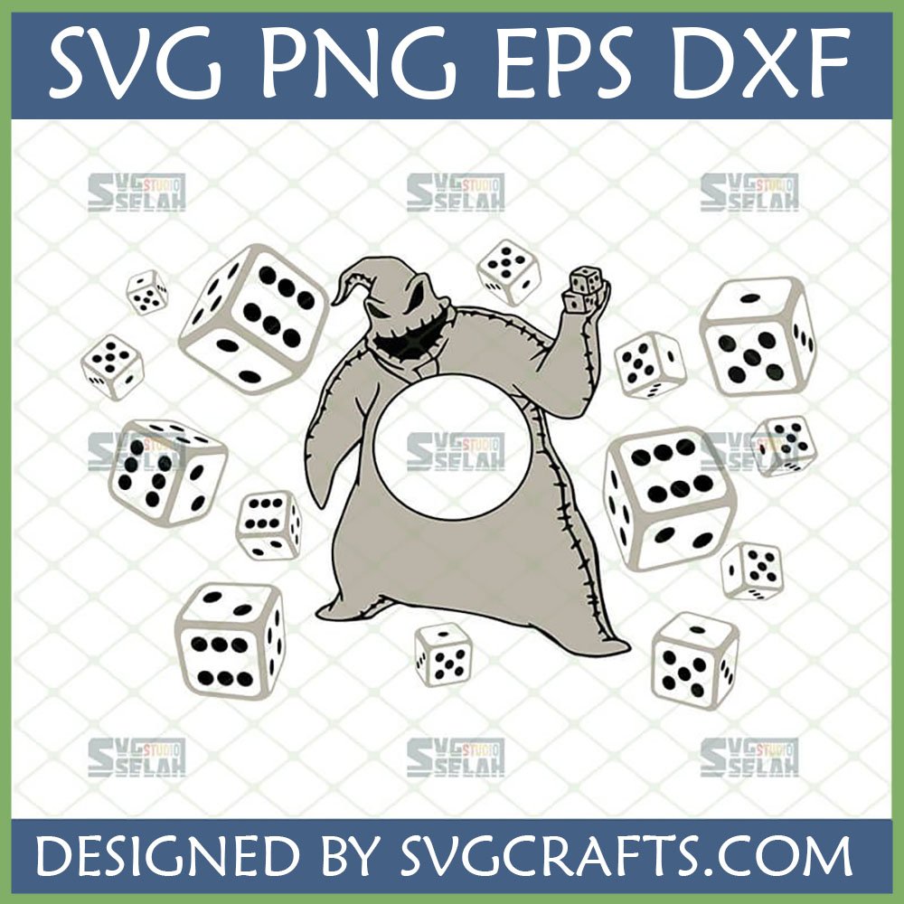 Oogie Boogie Dice SVG with Monogram Spot for Cricut and Halloween Crafts