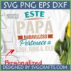 Personalized Este Papa Maravilloso SVG design on white t-shirt with children's names
