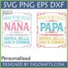 Personalized Nana Papa SVG Design with custom grandchildren names for crafting