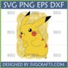 Pikachu SVG for Cricut T-Shirt with distressed lightning background, Pokemon PNG digital download