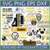 Pittsburgh Steelers SVG Bundle for Cricut and Sublimation with various fan designs including football, sugar skulls, and quotes.