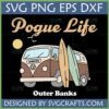 Pogue Life Outer Banks Retro Surf Van SVG with surfboards and sun
