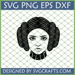 Princess Leia SVG for Cricut and Silhouette, iconic Star Wars cut file with classic hair buns.