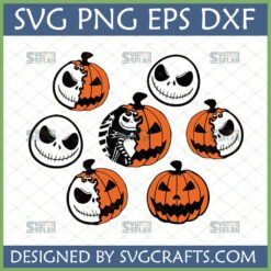 Jack Skellington Pumpkin SVG Bundle for Halloween crafts and Cricut projects