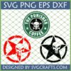 Punisher SVG Bundle featuring Punisher Coffee SVG, distressed red star skull, and black star skull designs for Cricut and Silhouette
