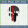 Thin Red Line Punisher Skull SVG for Firefighter Tribute