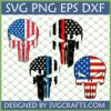 American Flag Skull SVG Bundle with Thin Blue Line and Thin Red Line designs for Cricut