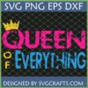 Distressed Queen of Everything SVG PNG DXF EPS digital design file with a yellow crown