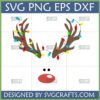 Rudolph Reindeer Christmas Lights SVG design for holiday crafting