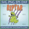 Dynamic green Reptar from Rugrats with purple claw marks, shown as an SVG PNG DXF EPS digital file for crafting.