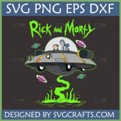 Rick and Morty in Spaceship with Green Portal SVG PNG DXF EPS - Sci-Fi Cartoon Fan Art