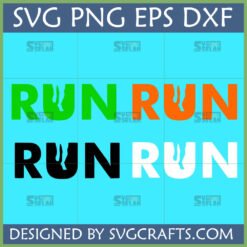 Run SVG File with stylized U in green, orange, black, and white on a blue background by SVGCrafts