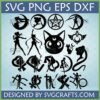 Sailor Moon SVG Bundle with various character silhouettes, Luna cat, and iconic symbols for Cricut and sublimation projects
