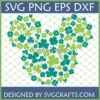 Mickey Mouse St Patrick's Day SVG filled with green shamrocks and clovers, digital cut file for crafting.