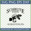 Schrute Farms SVG The Office design with beet and 'Scranton, PA' text for Cricut and sublimation.