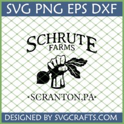 Schrute Farms SVG The Office design with beet and 'Scranton, PA' text for Cricut and sublimation.